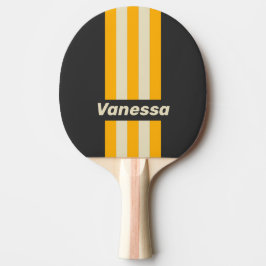 Retro Black Sun Pin Stripes with Name Tischtennis Schläger