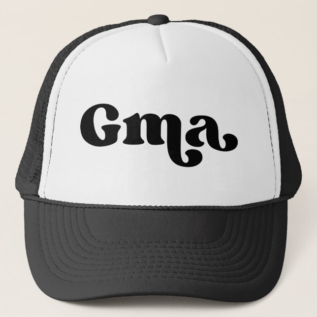 Retro Black und White Oma American Gma Truckerkappe (Vorderseite)