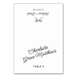Retro Black & White Mariage Nom d'hôte Carte Place
