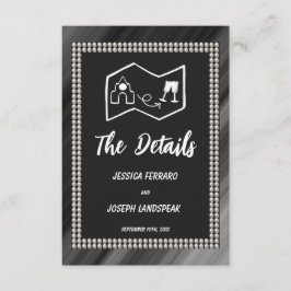 Retro Black & White Pearls & Map Begleitkarte