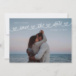 Retro Black & White Wedding Website QR Code Photo Save The Date