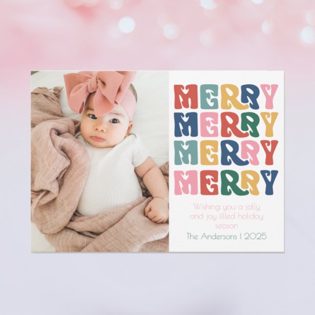 Retro-Blasen-Buchstaben froh Feiertagskarte (Von Creator hochgeladen)