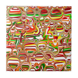 Retro-Blasen Digitale Kunst Fliese