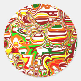 Retro-Blasen Digitale Kunst Runder Aufkleber