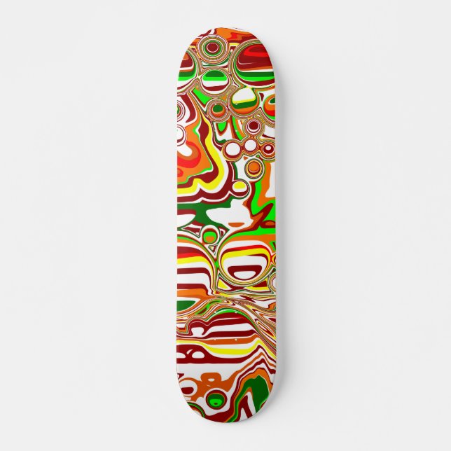 Retro-Blasen Digitale Kunst    Skateboard (Vorne)