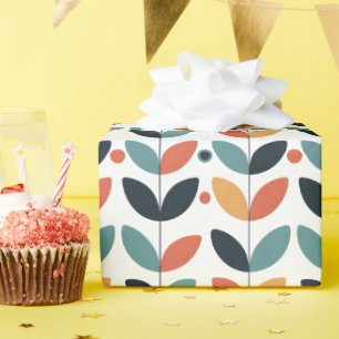 Retro-Blatt Mitte des Jahrhunderts modern Geschenkpapier