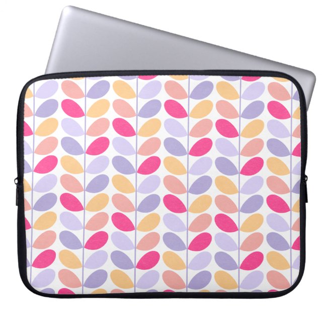 Retro-Blätter Großes Muster Laptopschutzhülle (Vorderseite)