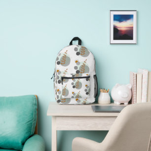 Retro-Blattmuster Bedruckter Rucksack