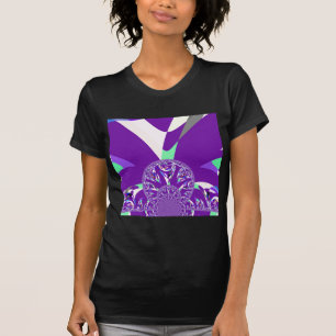 Retro Blau Cyan Kaleidoskop Kunstposter T-Shirt