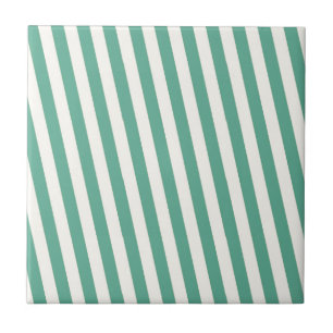Retro blau gestreiftes Muster Fliese