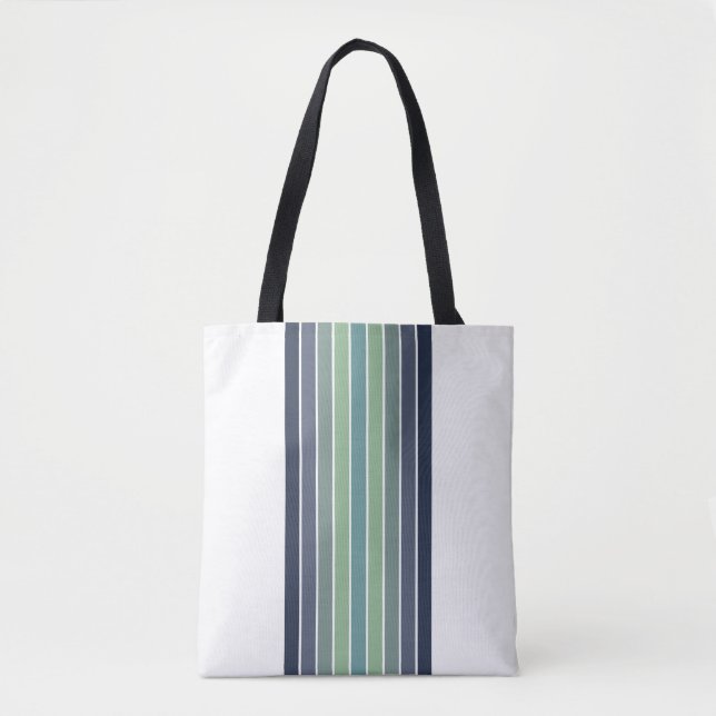 Retro Blau & Grün Surfbrett Streifen Tasche (Vorderseite)