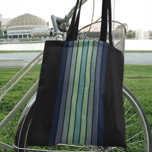 Retro Blau & Grün Surfbrett Streifen Tasche