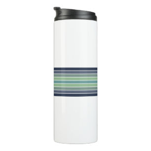 Retro Blau & Grün Surfbrett Streifen Thermosbecher