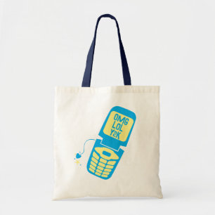 Retro Blau Klapphandy T-Shirt Tragetasche