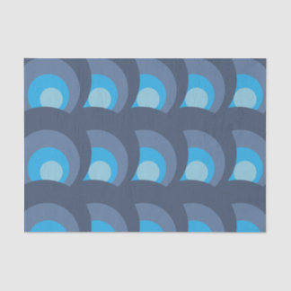 Retro Blau Kreise Muster Seidenpapier