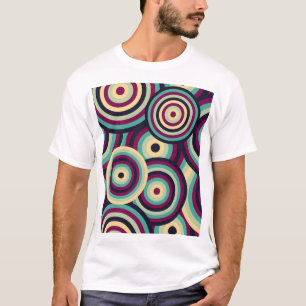 Retro blau-lila Scheiben, abstraktes Muster. T-Shirt