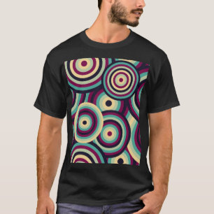 Retro blau-lila Scheiben, abstraktes Muster. T-Shirt