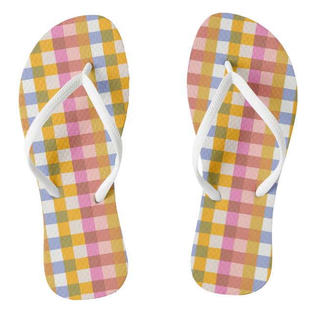 Retro blau und gelb markiert flip flops (Fußbett)