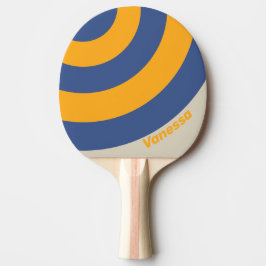 Retro Blau Zerdrückter Sonnenuntergang Kreis Strei Tischtennis Schläger