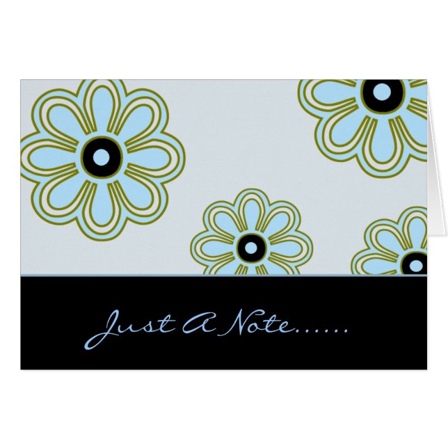 Retro blaue Blumen (Vorderseite (Horizontal))
