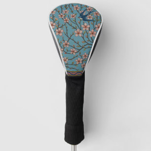 Retro-blaue Blumen-Schwalben-Muster von Walter Cra Golf Headcover