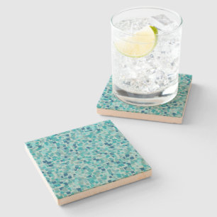 Retro-blauer Mosaik-Unterleger Steinuntersetzer