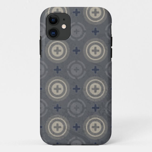 Retro blauer Schmutz-Tupfen-Entwurf Case-Mate iPhone Hülle (Rückseite)