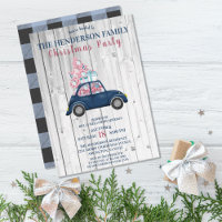 Retro-Blaues Auto Rosa Weihnachtsbaum Weihnachtsfe