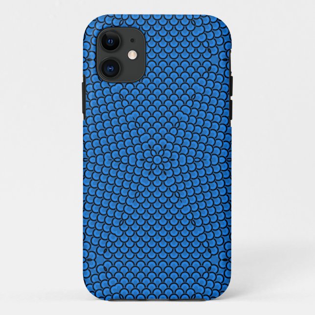 Retro-blaues Sternmuster Case-Mate iPhone Hülle (Rückseite)
