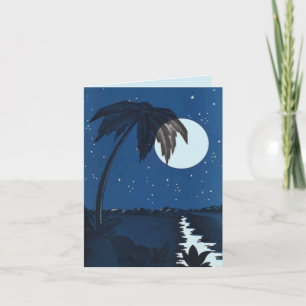Retro Blaues Tropisches Hawaii Mahalo!-Karte Dankeskarte