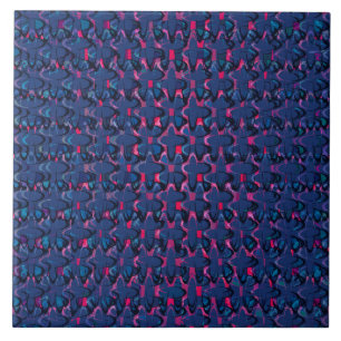 Retro blaues und rosa Muster Fliese