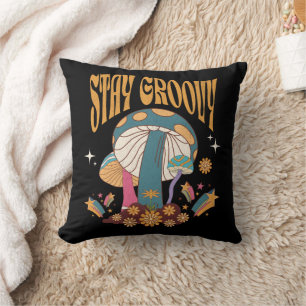 Retro Bleib Groovy Pilz Kissen