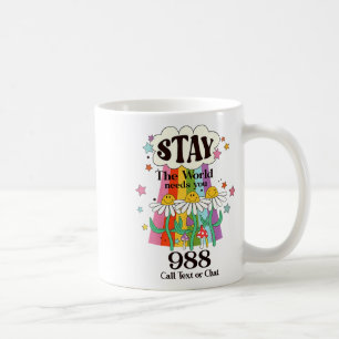 Retro Bleibe die Welt braucht Suizidprävention Kaffeetasse