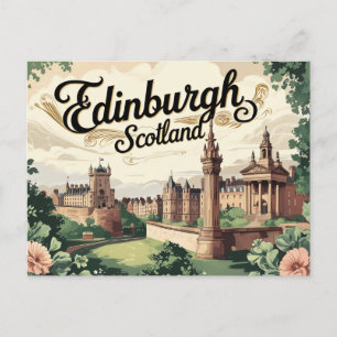 Retro-Blicke auf Edinburgh Postkarte