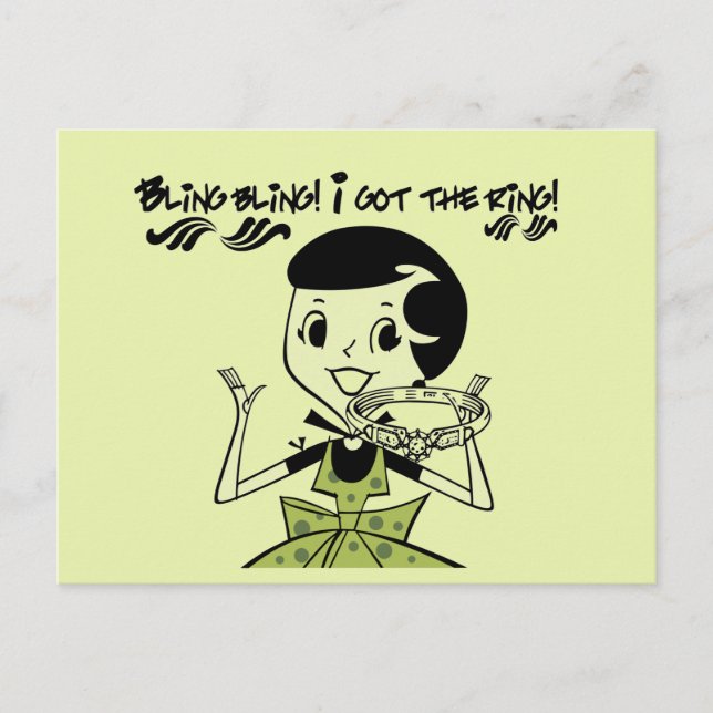 Retro Bling Ring Tshirts und Geschenke Postkarte (Vorderseite)