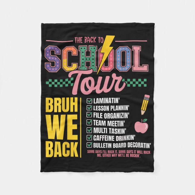 Retro Blitzschlag Abcd Back To School Tour Teac Fleecedecke (Vorderseite)
