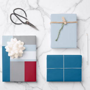 Retro-Block-Design 4 Geschenkpapier Set