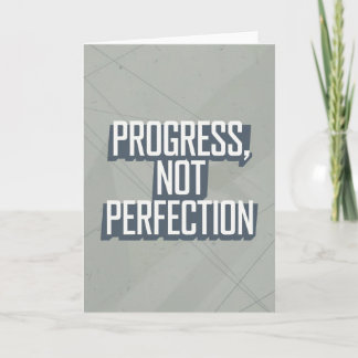 Retro Block Letter "Progress Not Perfection" card Karte