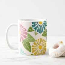 Retro Block Print Daisies