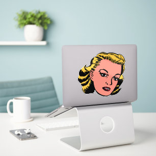 Retro blonde Frau Aufkleber