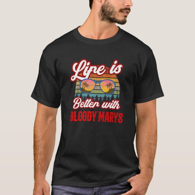 Retro Bloody Marys Sunset mit blutigen Marys T-Shirt (Vorderseite)