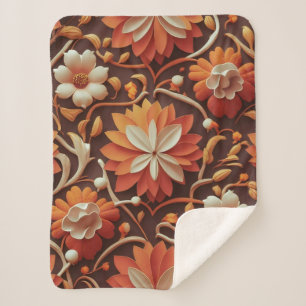 "Retro Bloom - Nahtloses Muster Sherpadecke