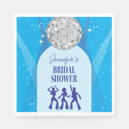 Retro Blue 70s Disco Dancing Queen Bridal Shower Serviette