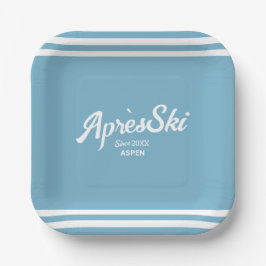 Retro Blue Apres Ski Custom Ski Resort Partys Pappteller