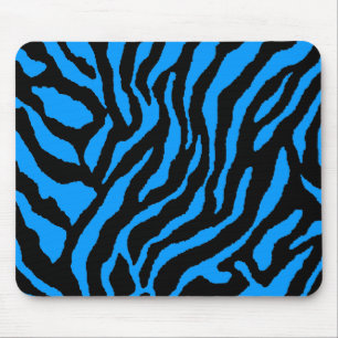 RETRO BLUE BLACK STRIPES DER COREY TIGER 80 MOUSEPAD