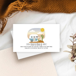 Retro Blue Camper Desert Baby Duschtablett Begleitkarte