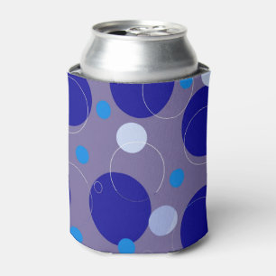 Retro Blue Circles & Ovals Royal Periwinkle Aqua Dosenkühler