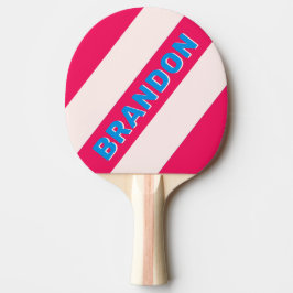 Retro Blue Crush Bold Stripes mit Name Tischtennis Schläger