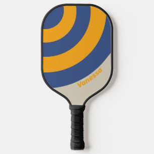 Retro Blue Crush Sonnenuntergang Kreis Streifen mi Pickleball Schläger