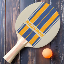 Retro Blue Crush Sonnenuntergang Streifen mit Name